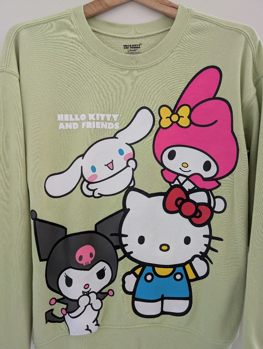 Hello Kitty and Friends Sweatshirt Sweater SANRIO Women's L Matcha Milk Green